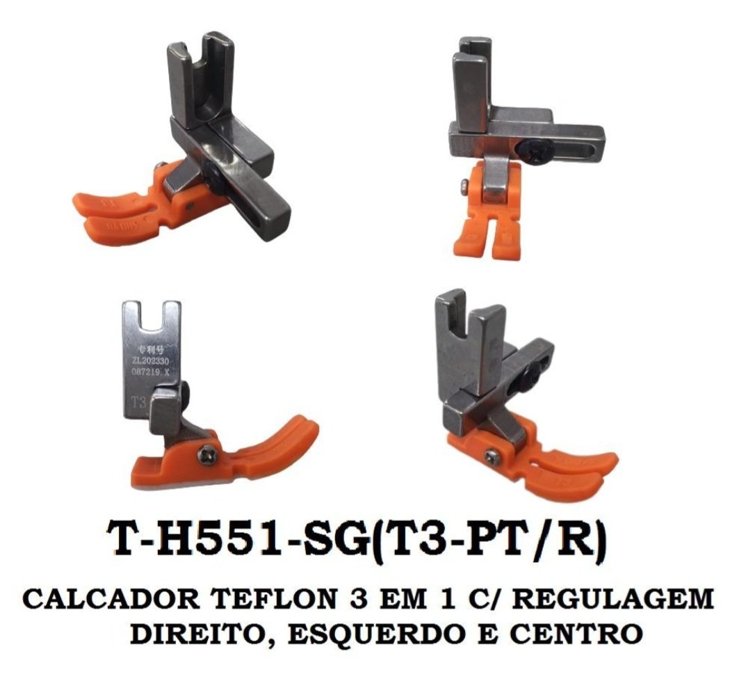 T-H551-SG(T3-PT/R)CALCADOR TEFLON 3 EM 1C/REGULAGEN DIREITO, ESQUERDO E CENTRO